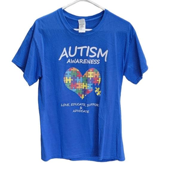 GILDAN Love, Support and Advocate Autism Awareness Tee Shirt - Picture 1 of 5